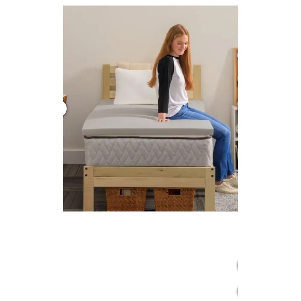 Sealy Twin XL Charcoal Infused Memory Foam Dorm Sleep Bundle, 3-Piece Set New